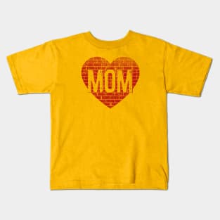 Wall of Moms Mom on Brick Heart Kids T-Shirt